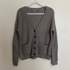 Forever 21 Gray button cardigan knit sweater